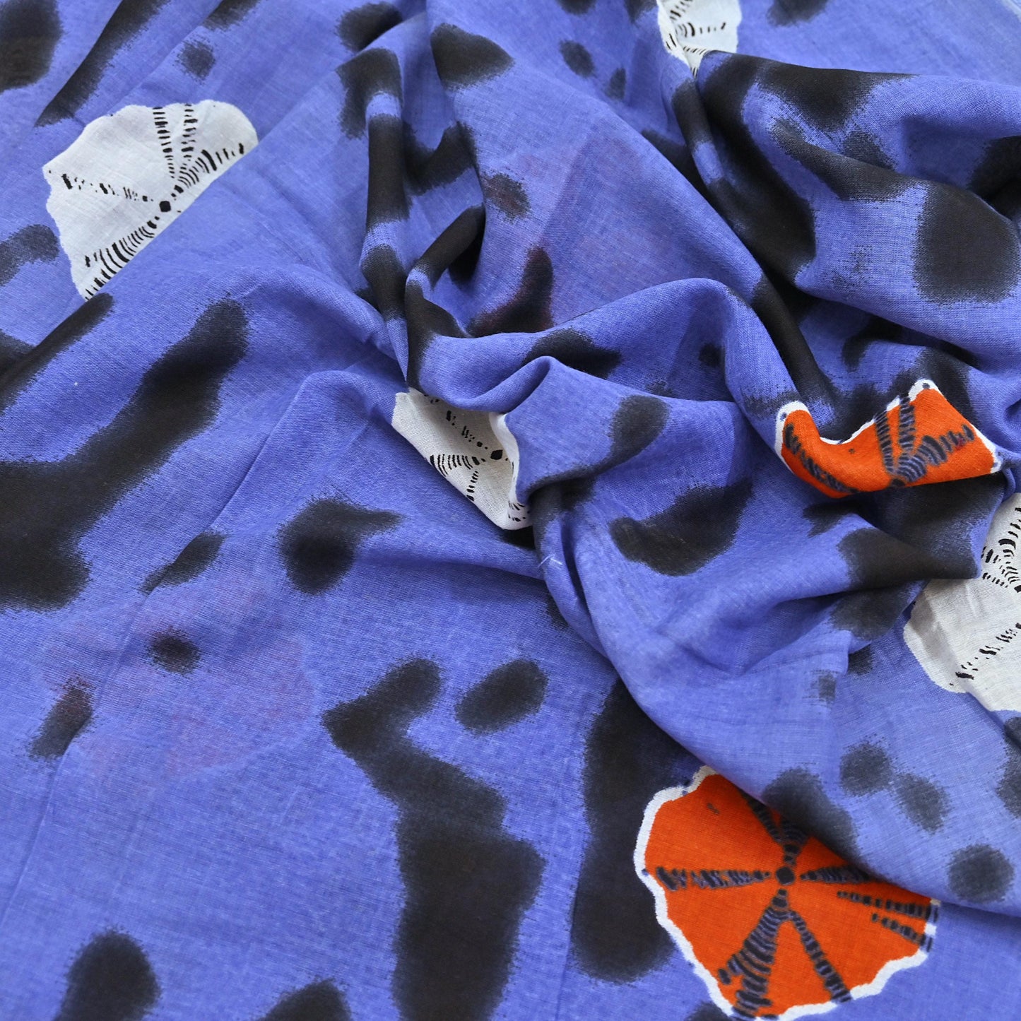 Indian Vintage Sari Purple & Black Pure Cotton Bandhani Printed Sarees Fabric 5yd Sewing Craft Fabric DressMaking Soft