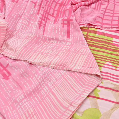 Indian Vintage Pink Pure Crepe Silk Saree Floral Print 5 Yards Soft Sewing Fabric for Dressmaking, Quilting, Crafting Upcycling