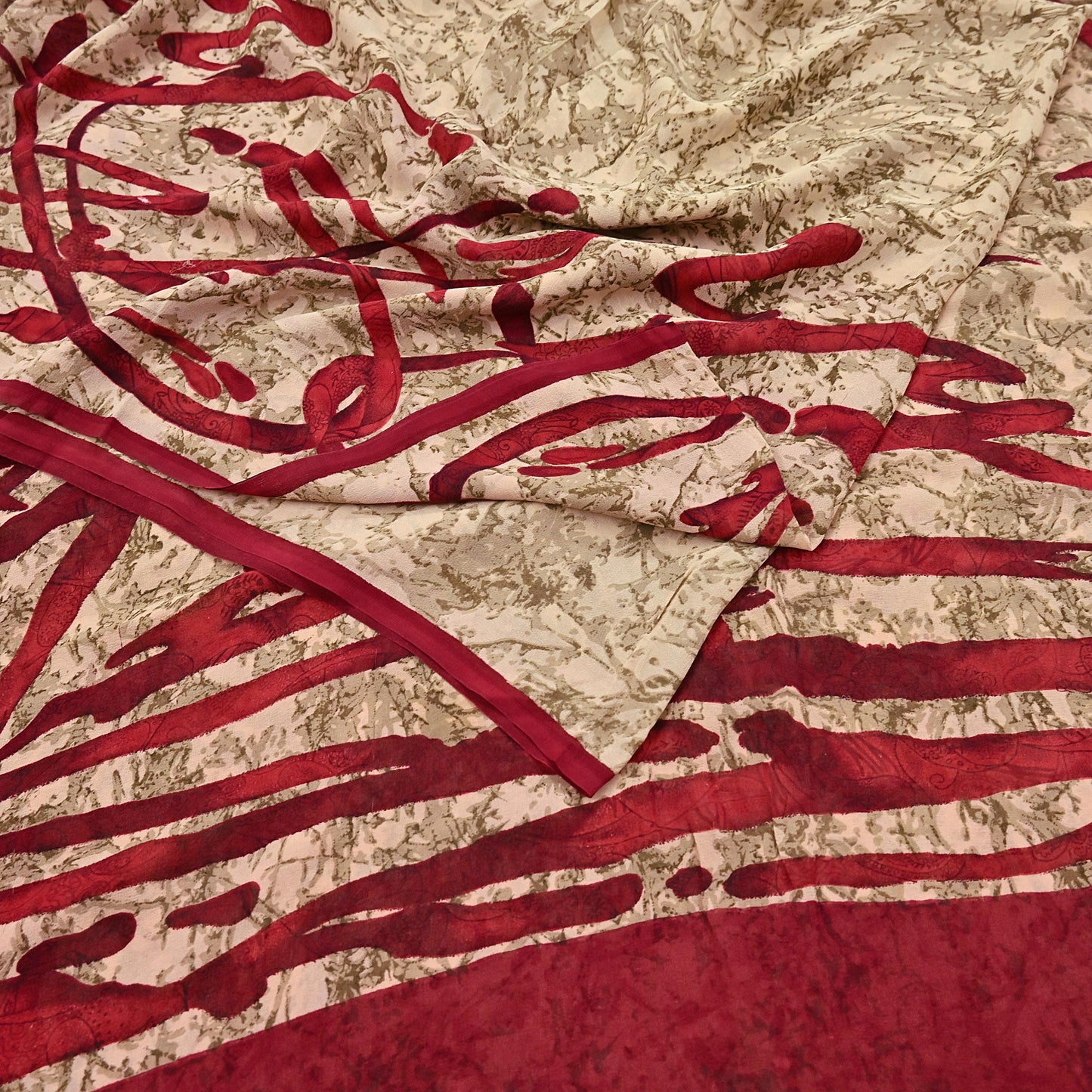 Indian Vintage Sari Pure Georgette Silk Printed Sarees 6Yd Craft Fabric Sewing Quilting Dress making Crafting Dress Designing