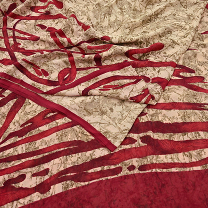 Indian Vintage Sari Pure Georgette Silk Printed Sarees 6Yd Craft Fabric Sewing Quilting Dress making Crafting Dress Designing