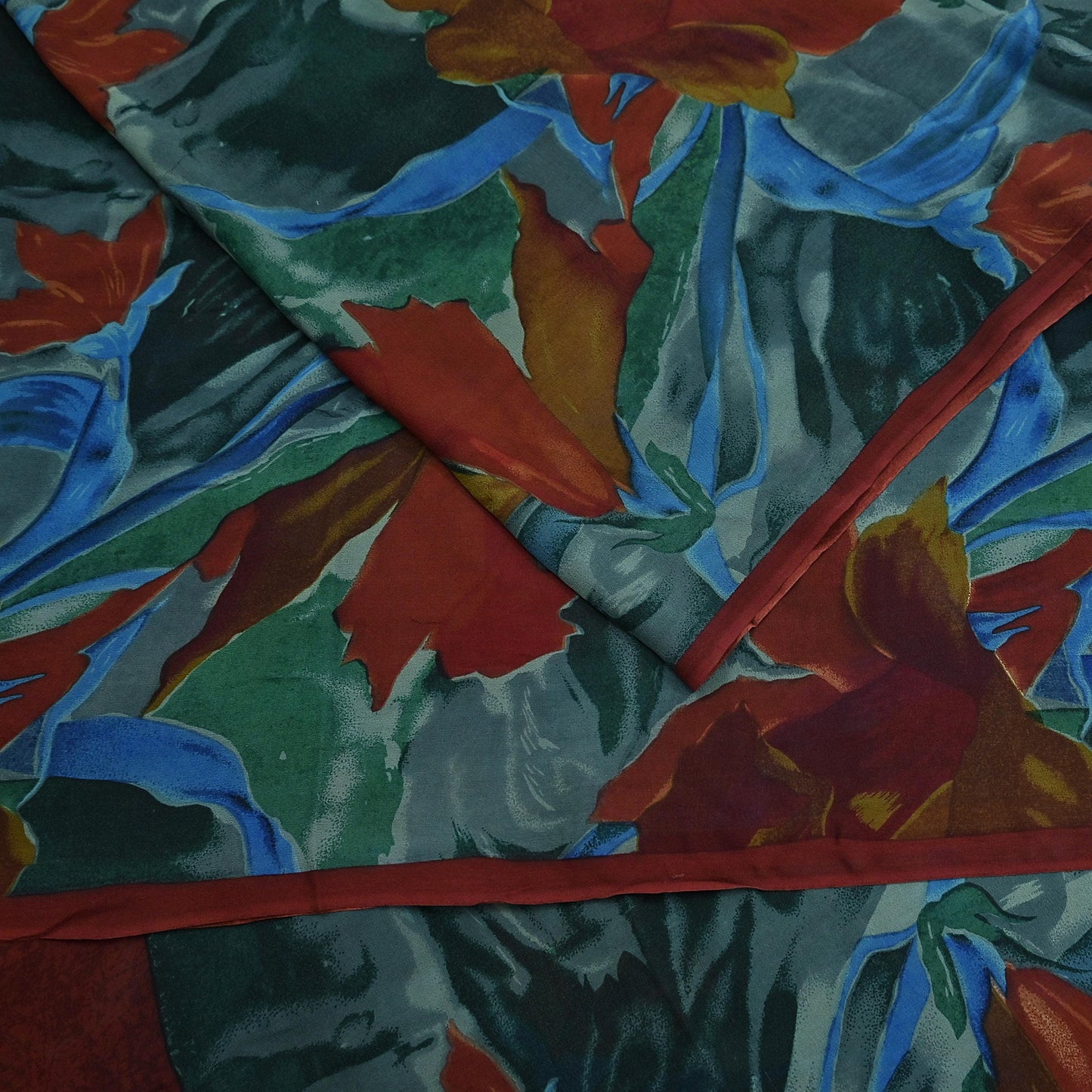 Women Vintage Sari Multi Pure Georgette Silk Printed Saree Craft Fabric Sewing 5Yard Soft Light Dress Making Floral