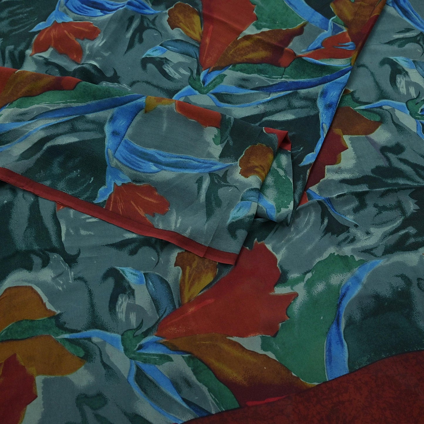 Women Vintage Sari Multi Pure Georgette Silk Printed Saree Craft Fabric Sewing 5Yard Soft Light Dress Making Floral