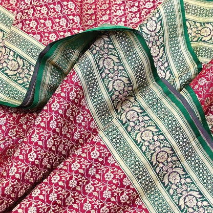 Indian Vintage Sari Heavy Pure Satin Silk Woven Banarasi Brocade Saree Zari 5Yd Ethnic Dress making Crafting Bollywood