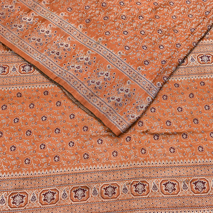 Indian Vintage Sari Rusty Heavy Pure Satin Silk Woven Banarasi Tanchoi Saree 5Yd Ethnic Craft Fabric Upcycle Bridal Heavy Sarees