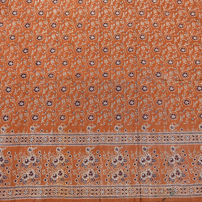 Indian Vintage Sari Rusty Heavy Pure Satin Silk Woven Banarasi Tanchoi Saree 5Yd Ethnic Craft Fabric Upcycle Bridal Heavy Sarees