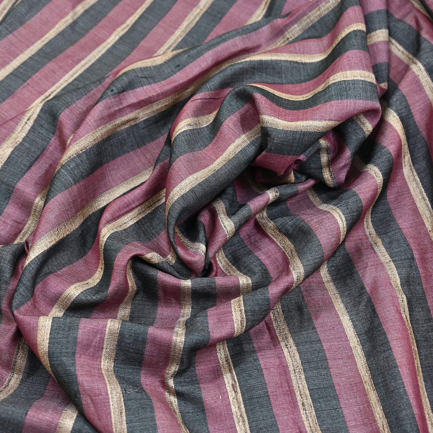 Indian Vintage Sari Pink & black Pure Khadi Silk Handloom Saree Craft Fabric 6yd Ethnic Wear Dress making For Crafting Quilting
