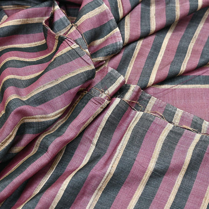 Indian Vintage Sari Pink & black Pure Khadi Silk Handloom Saree Craft Fabric 6yd Ethnic Wear Dress making For Crafting Quilting
