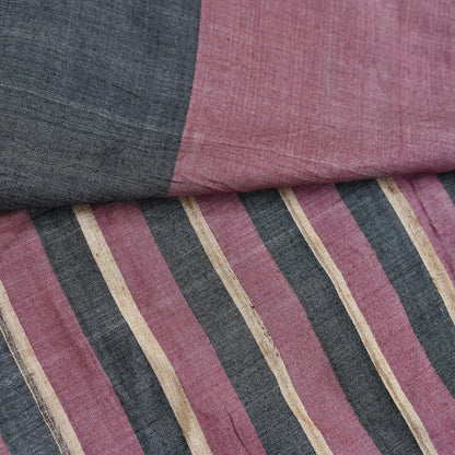 Indian Vintage Sari Pink & black Pure Khadi Silk Handloom Saree Craft Fabric 6yd Ethnic Wear Dress making For Crafting Quilting