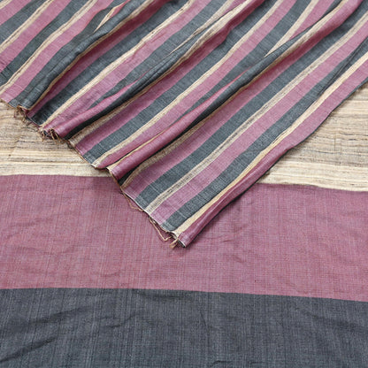 Indian Vintage Sari Pink & black Pure Khadi Silk Handloom Saree Craft Fabric 6yd Ethnic Wear Dress making For Crafting Quilting