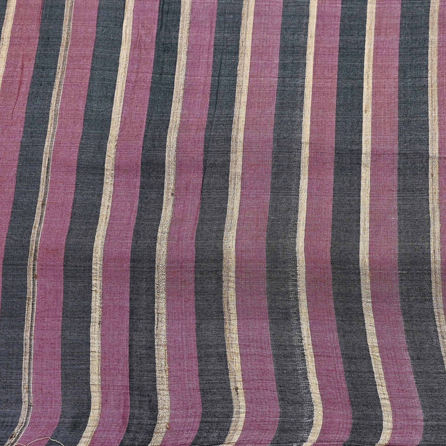Indian Vintage Sari Pink & black Pure Khadi Silk Handloom Saree Craft Fabric 6yd Ethnic Wear Dress making For Crafting Quilting