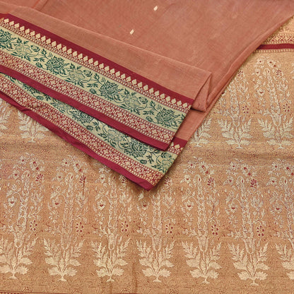 Indian Vintage Heavy Maroon Hand Woven Saree 100% Pure Silk Sari 5Yard Floral Dress making Crafting Quilting Upcycle
