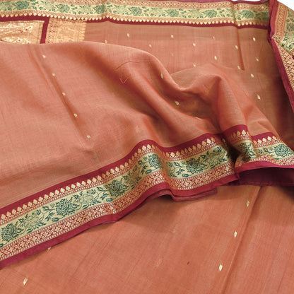 Indian Vintage Heavy Maroon Hand Woven Saree 100% Pure Silk Sari 5Yard Floral Dress making Crafting Quilting Upcycle