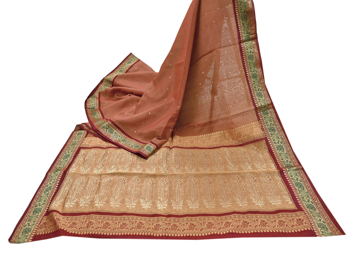 Indian Vintage Heavy Maroon Hand Woven Saree 100% Pure Silk Sari 5Yard Floral Dress making Crafting Quilting Upcycle