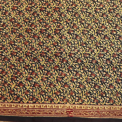 Indian Vintage Sari Maroon & Black 100% Pure Silk Printed Saree Craft Fabric 5yd Sewing Dress Making Soft Wrap Quilting Crafting Upcycle