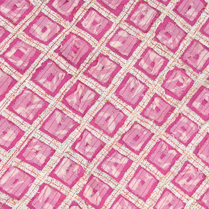 Indian Vintage Dupatta Pink Long Stole Hand Embroidered kantha stole Pure Georgette Silk Indian Scarves Veil Wrap Soft Floral