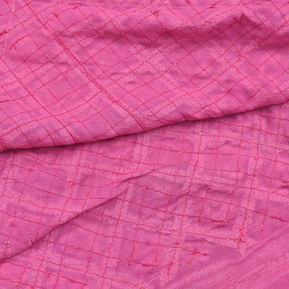 Indian Vintage Dupatta Pink Long Stole Hand Embroidered kantha stole Pure Georgette Silk Indian Scarves Veil Wrap Soft Floral