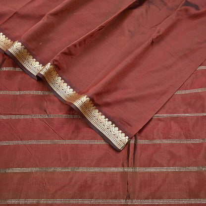 Indian Vintage Sari Maroon Mysore Silk Woven Sarees Craft Fabric 5Yd Ethnic South silk Dress Making Crafting Upcycle Quilting Zari Border