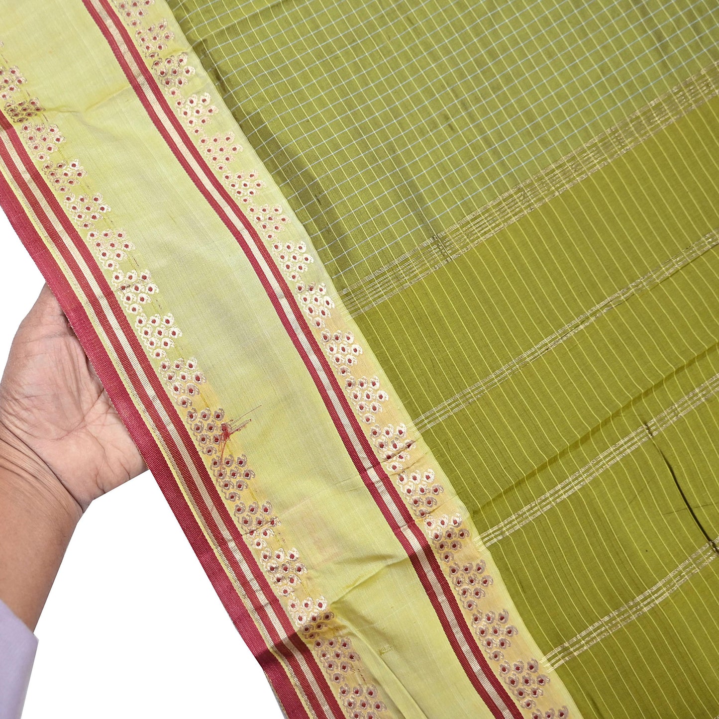 Indian Vintage Sari Green Mysore Silk Woven Sarees Craft Fabric 5Yd Ethnic South silk Dress Making Crafting Upcycle Quilting Zari Border