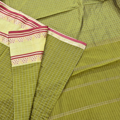 Indian Vintage Sari Green Mysore Silk Woven Sarees Craft Fabric 5Yd Ethnic South silk Dress Making Crafting Upcycle Quilting Zari Border