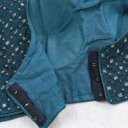 Indian New Green GEorgette Embroidered sleeveless Padded Blouse/Top/Crop Party wear Bollywood Blouse