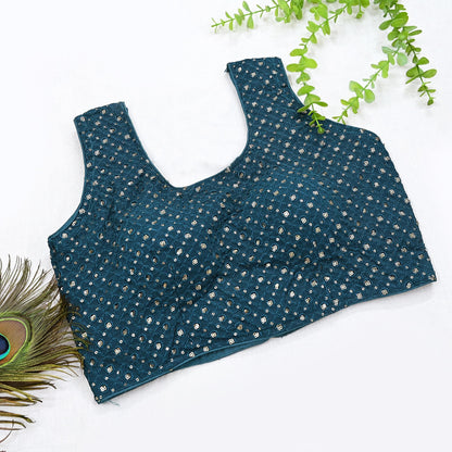 Indian New Green GEorgette Embroidered sleeveless Padded Blouse/Top/Crop Party wear Bollywood Blouse