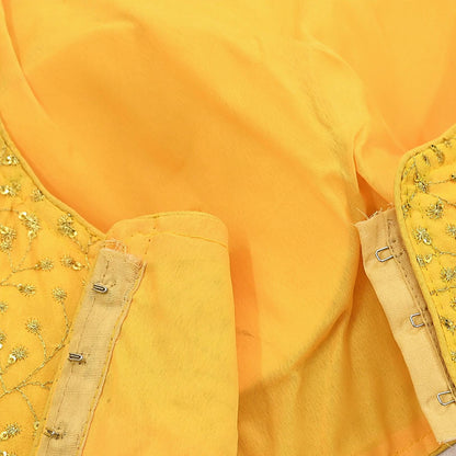 Indian New Yellow Georgette Embroidered sleeveless Padded Blouse/Top/Crop Party wear Bollywood Blouse