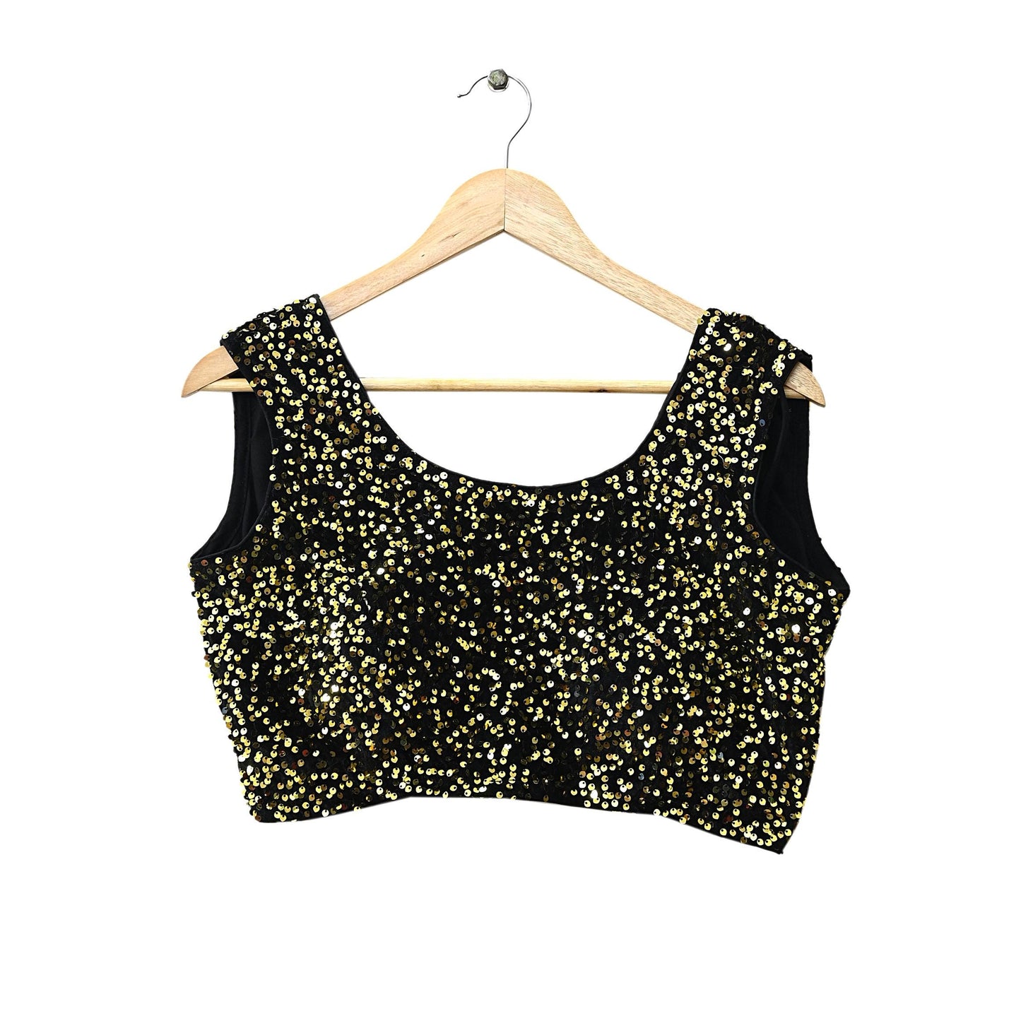 Indian New Black Velvet Embroidered sleeveless Padded Blouse/Top/Crop Party wear Bollywood Blouse
