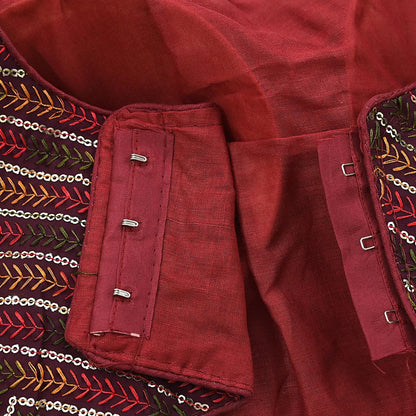 Indian New Maroon Georgette Embroidered sleeveless Padded Blouse/Top/Crop Party wear Bollywood Blouse