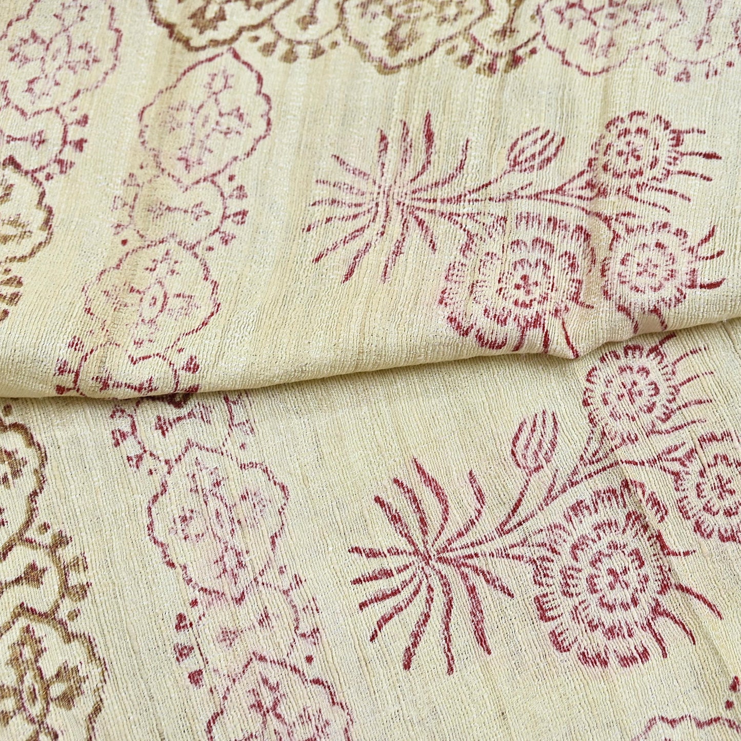 Indian Vintage Ivory Dupatta Long Stole 100% Pure Khadi Silk Hand Woven/ Painted Indian Scarves Veil Scarf Wrap Hippie Fringes