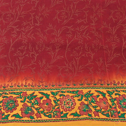 Indian Vintage Sari Maroon & mustard Pure Crepe Silk Hand Embroidered Saree 5yd Craft Fabric Sewing Sequins Dress Making Crafting Quilting