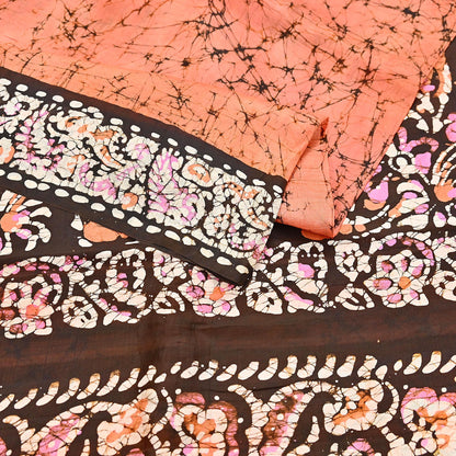 Indian Vintage Sarees Batik Printed 100% Pure Silk Sari Craft Fabric 6Yd Soft Sewing Sarong Wrap Boho Dress Making For Crafting Quilting