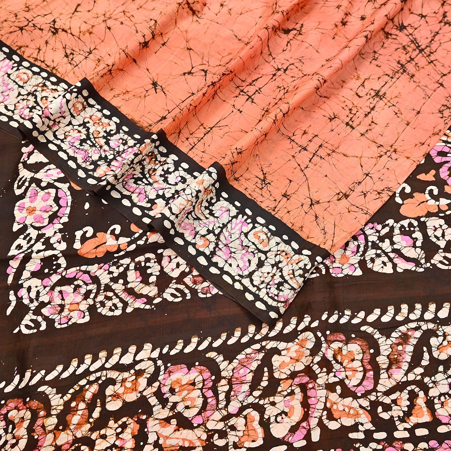 Indian Vintage Sarees Batik Printed 100% Pure Silk Sari Craft Fabric 6Yd Soft Sewing Sarong Wrap Boho Dress Making For Crafting Quilting