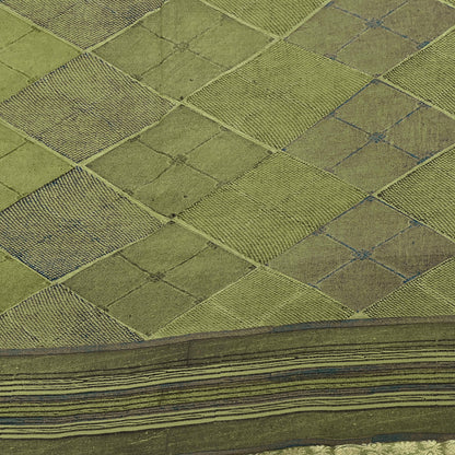 Women Vintage Sari Green 100% Pure Georgette Silk Printed Saree Craft Fabric Sewing 6Yd Soft Sari Dress Making Crafting Quilting