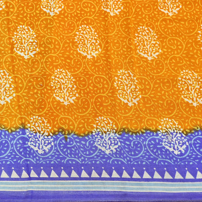 Indian Vintage Saree Printed 100% Pure Cotton Sari Craft Fabric 5Yd Soft Sewing Sarong Wrap Dress Making Quilting Crafting