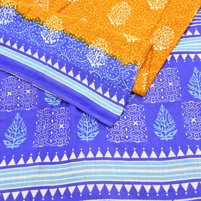 Indian Vintage Saree Printed 100% Pure Cotton Sari Craft Fabric 5Yd Soft Sewing Sarong Wrap Dress Making Quilting Crafting