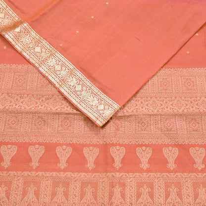 Indian Vintage Sari Orange 100% Pure Silk Hand Woven Sarees Craft Fabric 5Yd Ethnic Sewing Dress making Crafting Quilting Upcycle