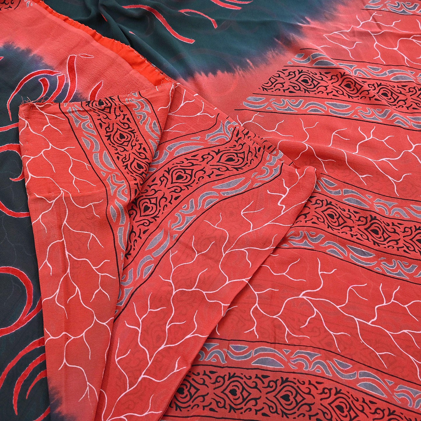 Indian Vintage Sari Pure Georgette Silk Printed Sarees 5Yd Craft Fabric Sewing Quilting Dress making Crafting Dress Designing