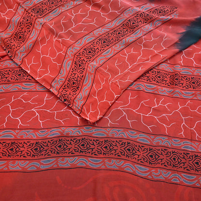 Indian Vintage Sari Pure Georgette Silk Printed Sarees 5Yd Craft Fabric Sewing Quilting Dress making Crafting Dress Designing