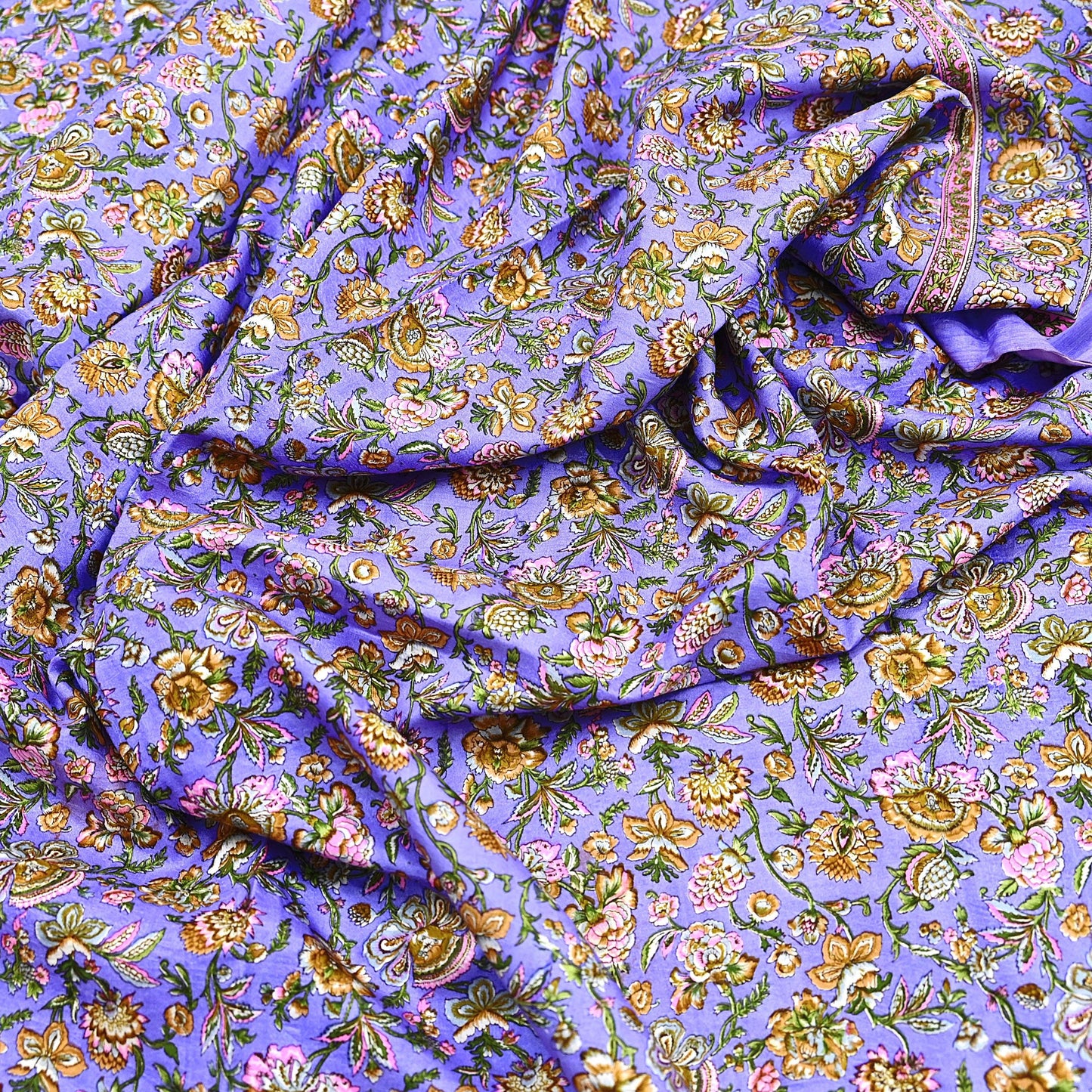 Indian Vintage Sari Purple 100% Pure Silk Printed Saree Craft Fabric 5yd Sewing Dress Making Soft Wrap Quilting Crafting Upcycle