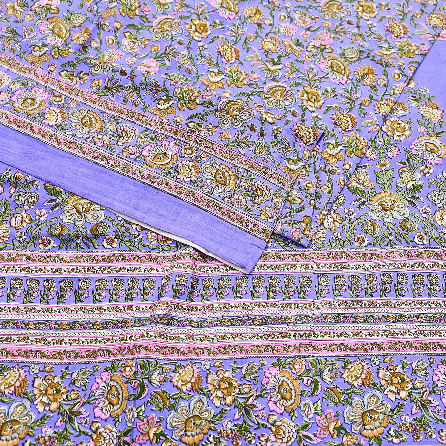 Indian Vintage Sari Purple 100% Pure Silk Printed Saree Craft Fabric 5yd Sewing Dress Making Soft Wrap Quilting Crafting Upcycle