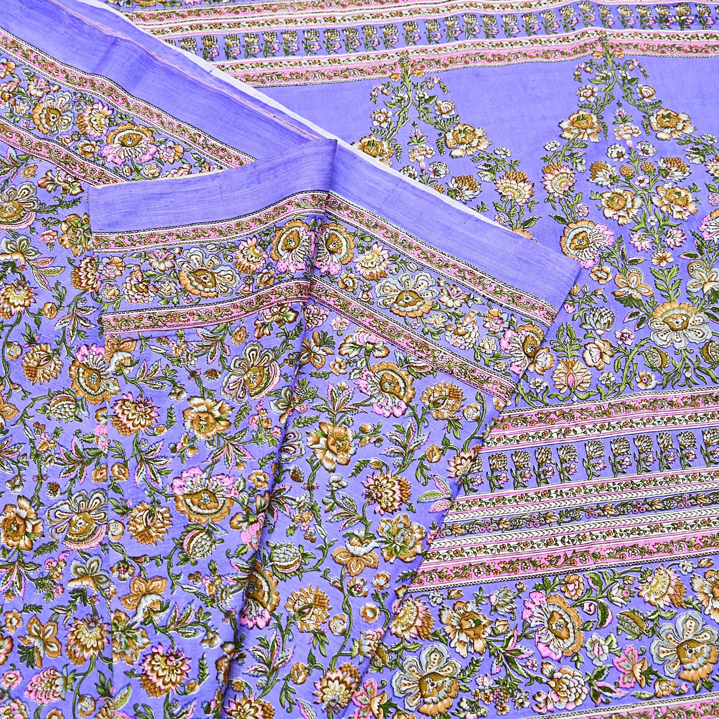 Indian Vintage Sari Purple 100% Pure Silk Printed Saree Craft Fabric 5yd Sewing Dress Making Soft Wrap Quilting Crafting Upcycle