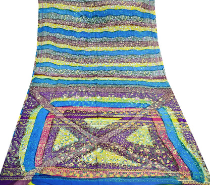 Indian Vintage Multi Blend cotton Printed Saree 5Yards Soft Floral Fabric for Dressmaking, Quilting, Crafting, Sewing, Dress Making