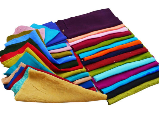 Lot Of 25 Vintage Silk Recycle 100% Pure Silk Remnants Silk Fabric Scraps Vintage Fabrics Craft Fat Quarters Multi colors Easter egg dyeing