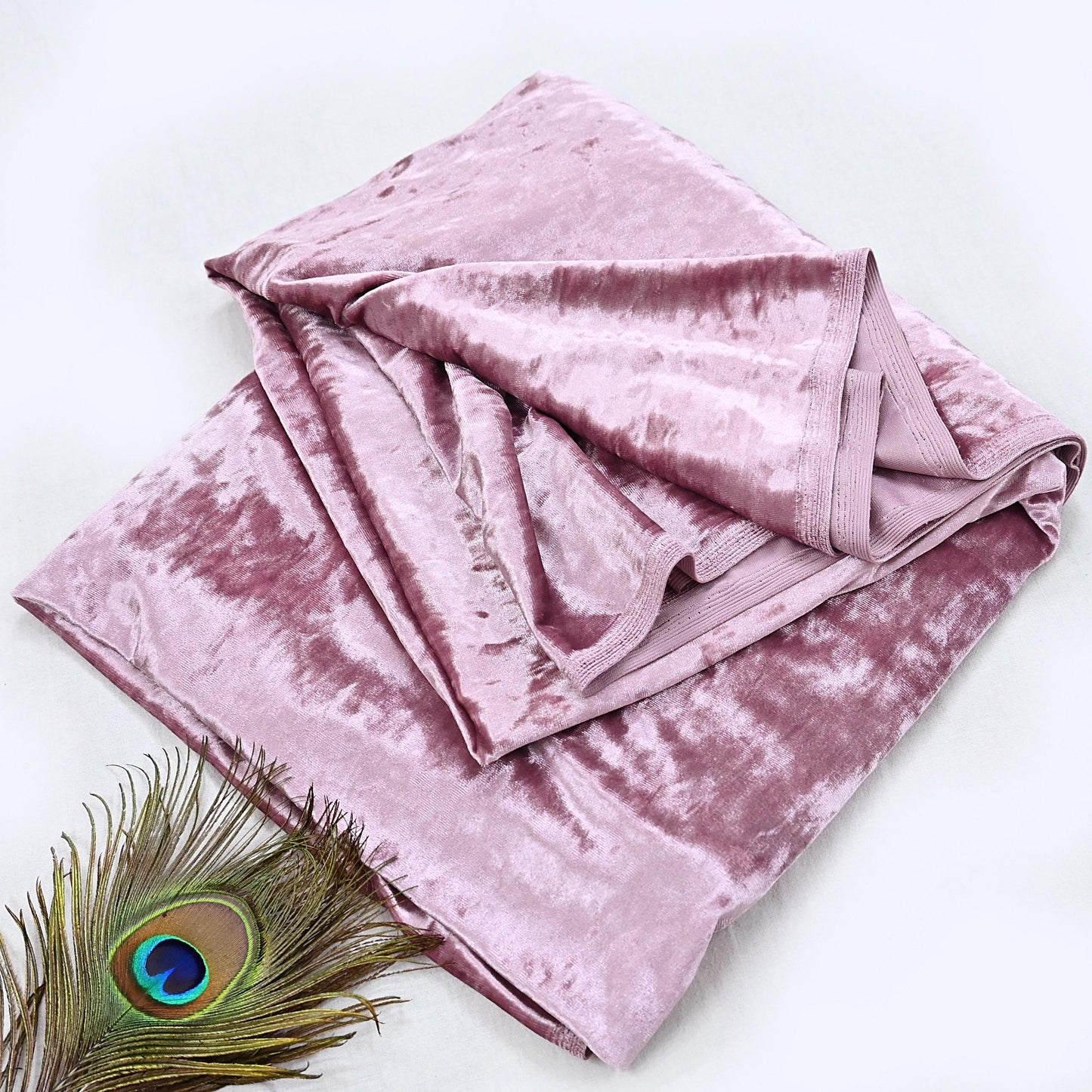Indian New Pink Velvet solid Design Fabric Crafting Quilting Dress making Crafting soft