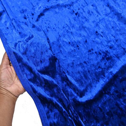Indian New Royal Blue Velvet solid Design Fabric Crafting Quilting Dress making Crafting soft
