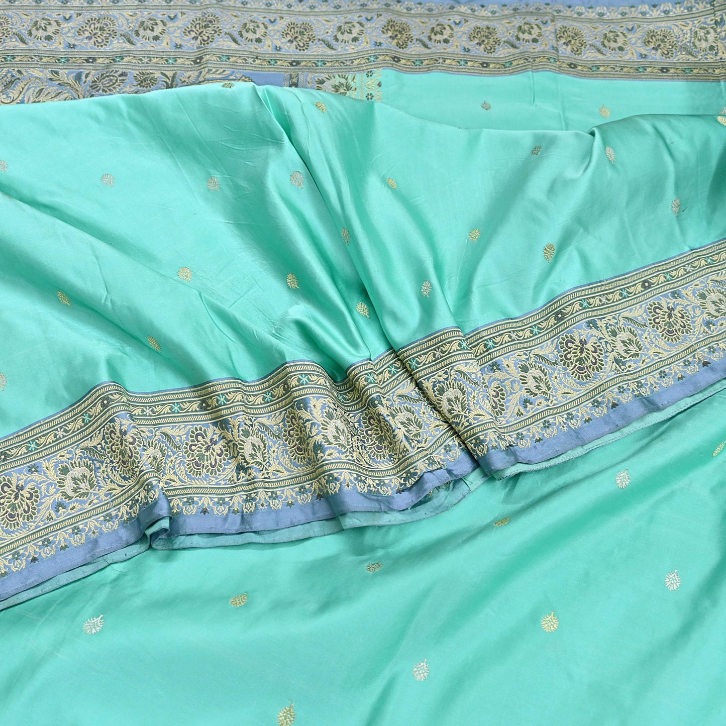 Indian Vintage Sari Heavy Pure Silk Woven Banarasi Brocade Saree Fabric 5Yd Ethnic Dress making Crafting Bollywood Dress Designing Zari