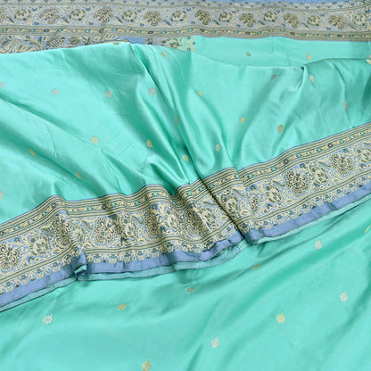 Indian Vintage Sari Heavy Pure Silk Woven Banarasi Brocade Saree Fabric 5Yd Ethnic Dress making Crafting Bollywood Dress Designing Zari