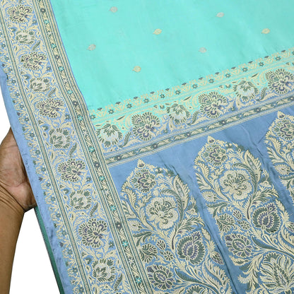 Indian Vintage Sari Heavy Pure Silk Woven Banarasi Brocade Saree Fabric 5Yd Ethnic Dress making Crafting Bollywood Dress Designing Zari