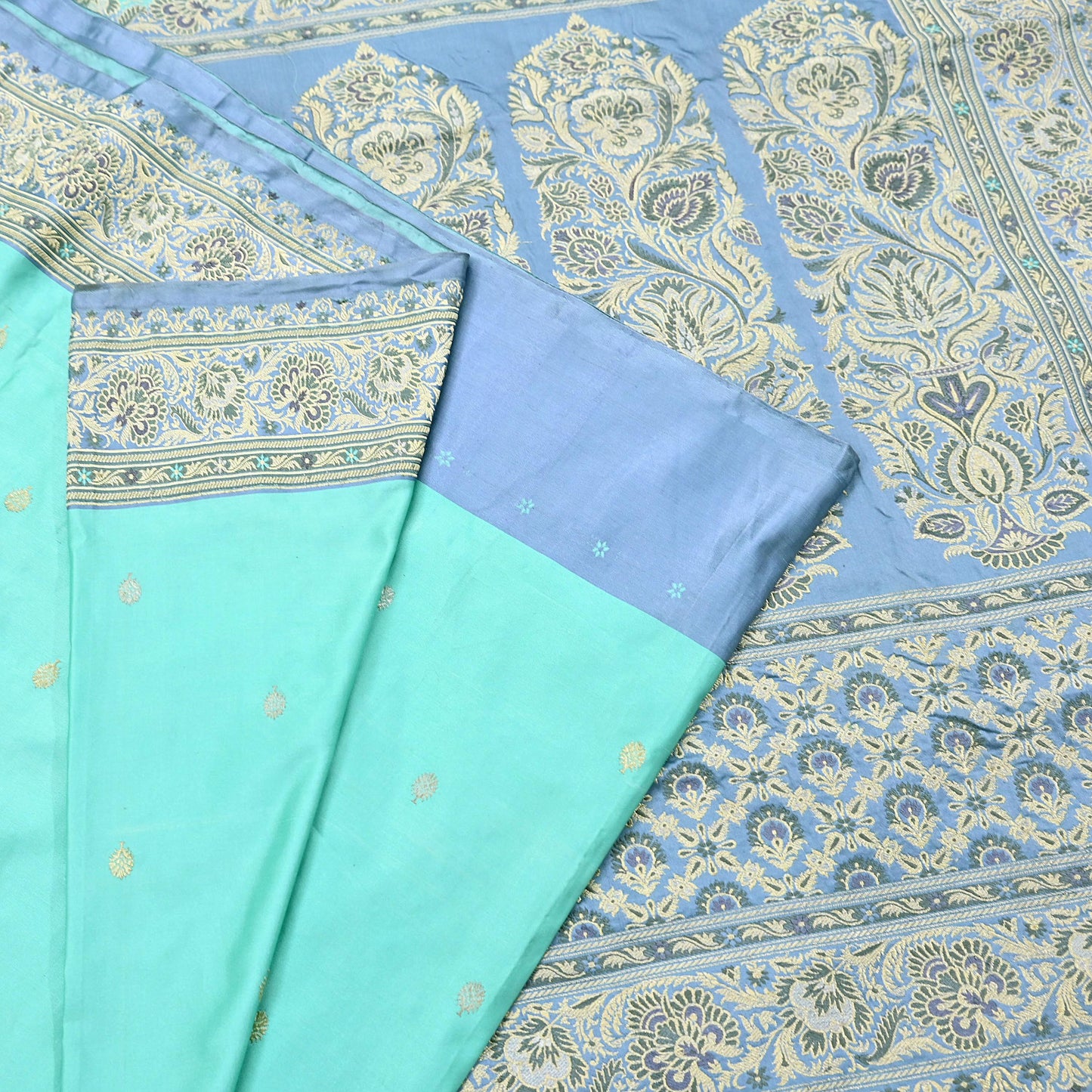 Indian Vintage Sari Heavy Pure Silk Woven Banarasi Brocade Saree Fabric 5Yd Ethnic Dress making Crafting Bollywood Dress Designing Zari