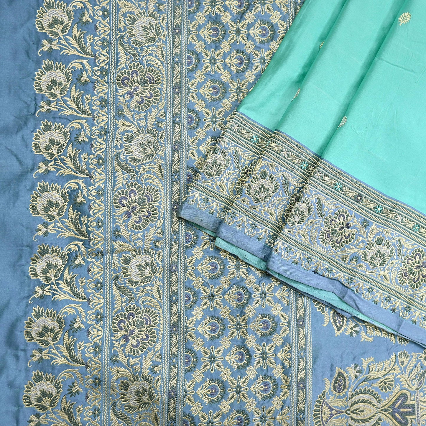 Indian Vintage Sari Heavy Pure Silk Woven Banarasi Brocade Saree Fabric 5Yd Ethnic Dress making Crafting Bollywood Dress Designing Zari